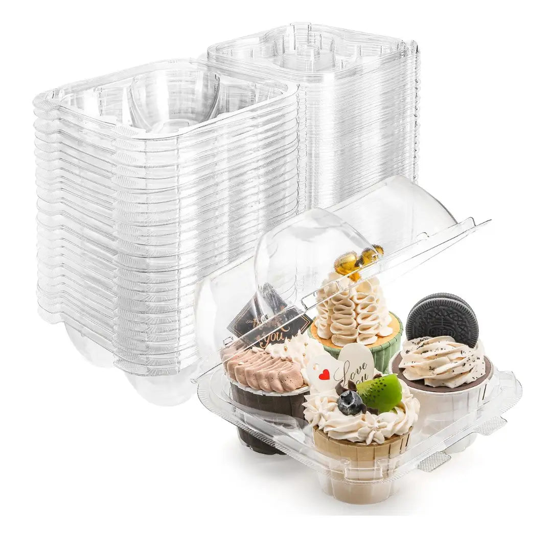 Plastic Cup Cake Box (4 Cavity)
