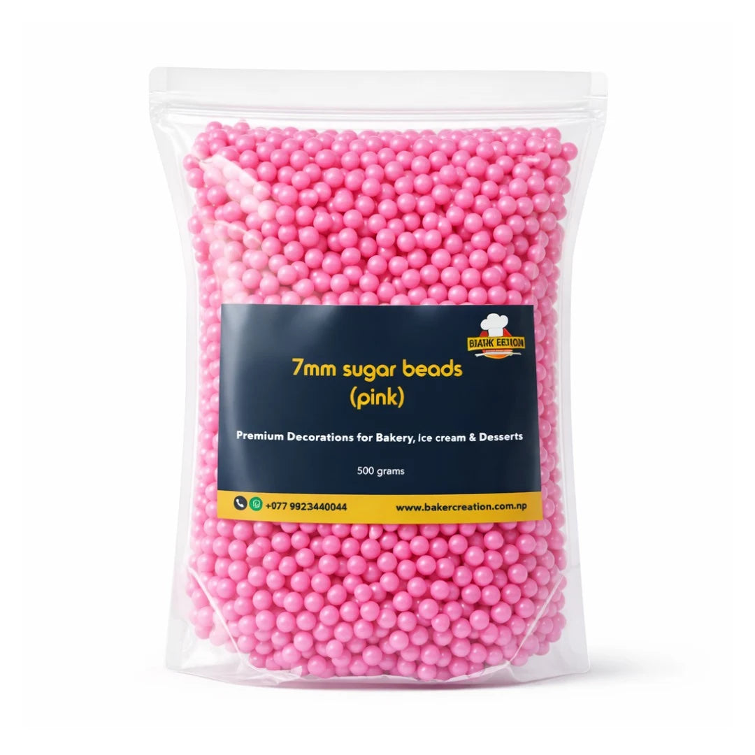 Baker's Creation Cake Sprinkles Pink Sugar Beads (7 mm)