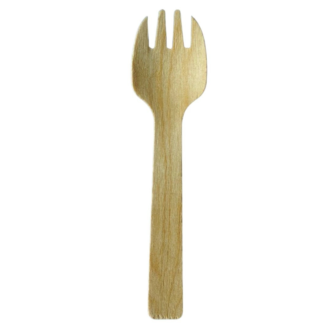 Wooden Sporks 100 pcs Packet (105 mm)