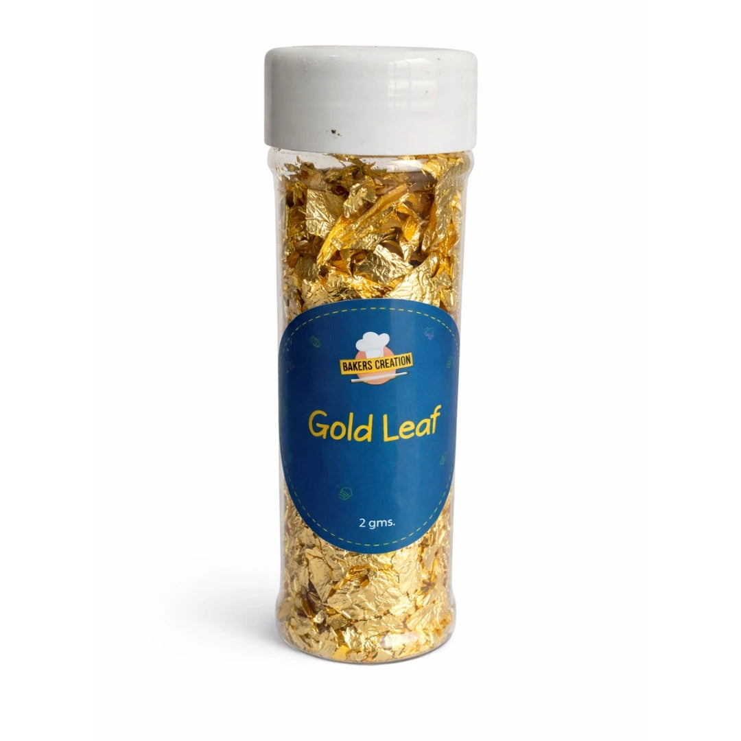 Baker's Creation Cake Decoration Gold (100 leaves)