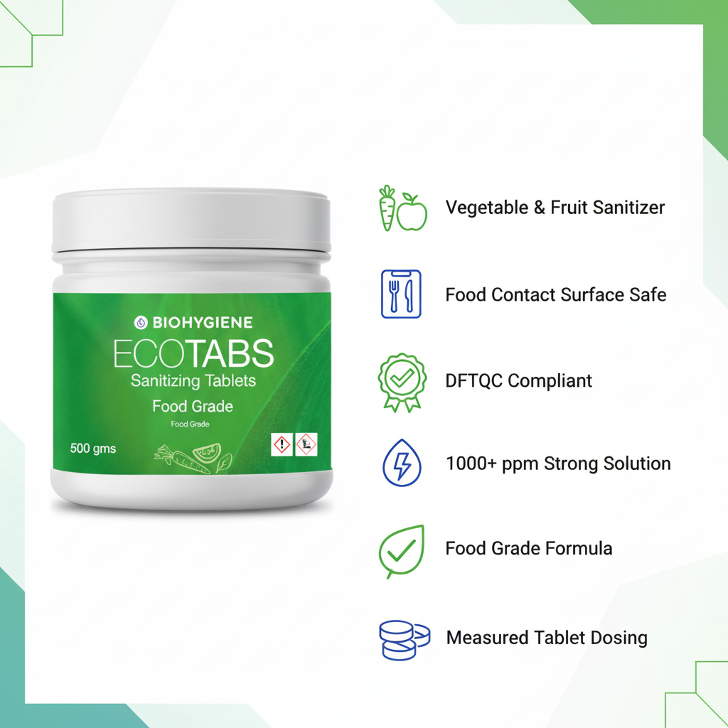 Chlorine Tabs - Vegetable Fruit Sanitizer | Food Safe Nepal DFTQC