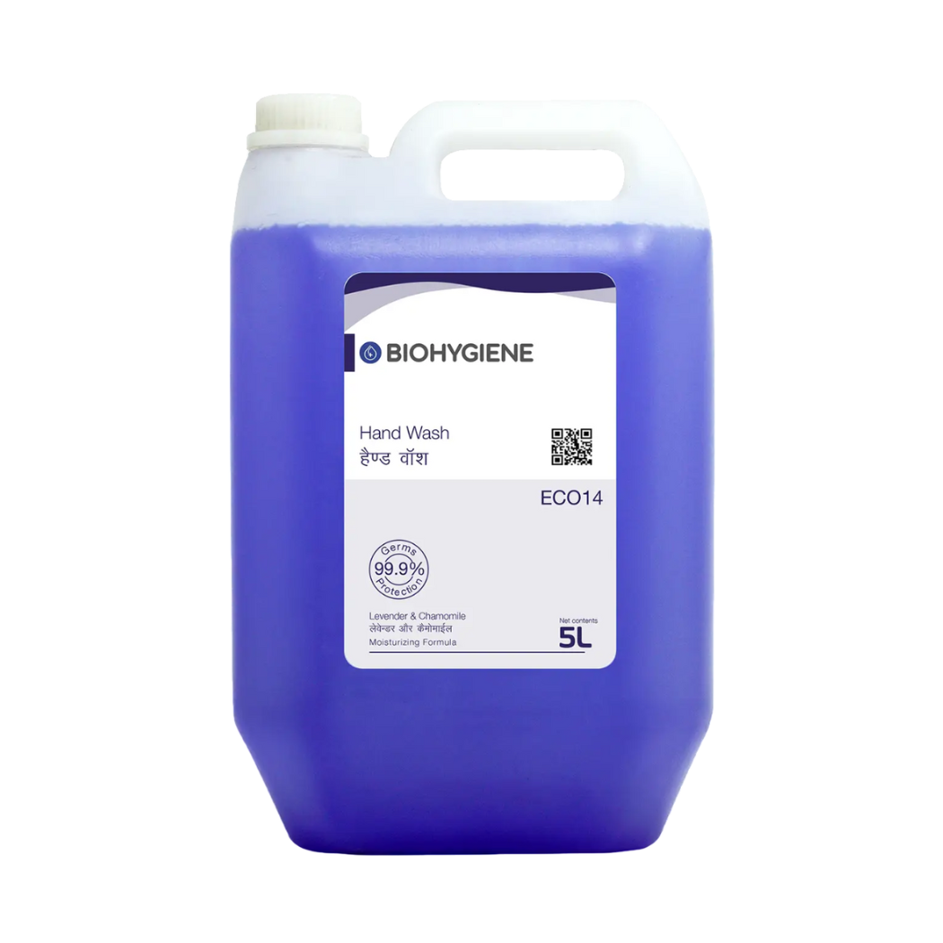 Ecogenics Hand Wash Liquid 5 Liter Lavender and Chamomile - Spa-grade aromatherapy hand soap for hotels, wellness centers, and resorts in Nepal.