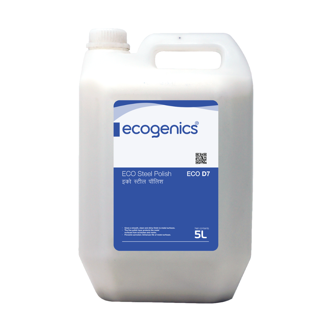 5L container of ecogenics ECO Steel Polish on a white background