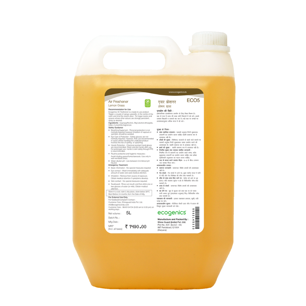 Ecogenics Lemongrass Air Freshener 5L | Natural Odor Neutralizer | Wholesale Nepal
