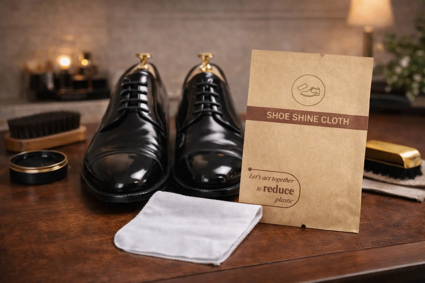 Eco-Friendly Shoe Shine Cloth - Kraft Paper Packaging