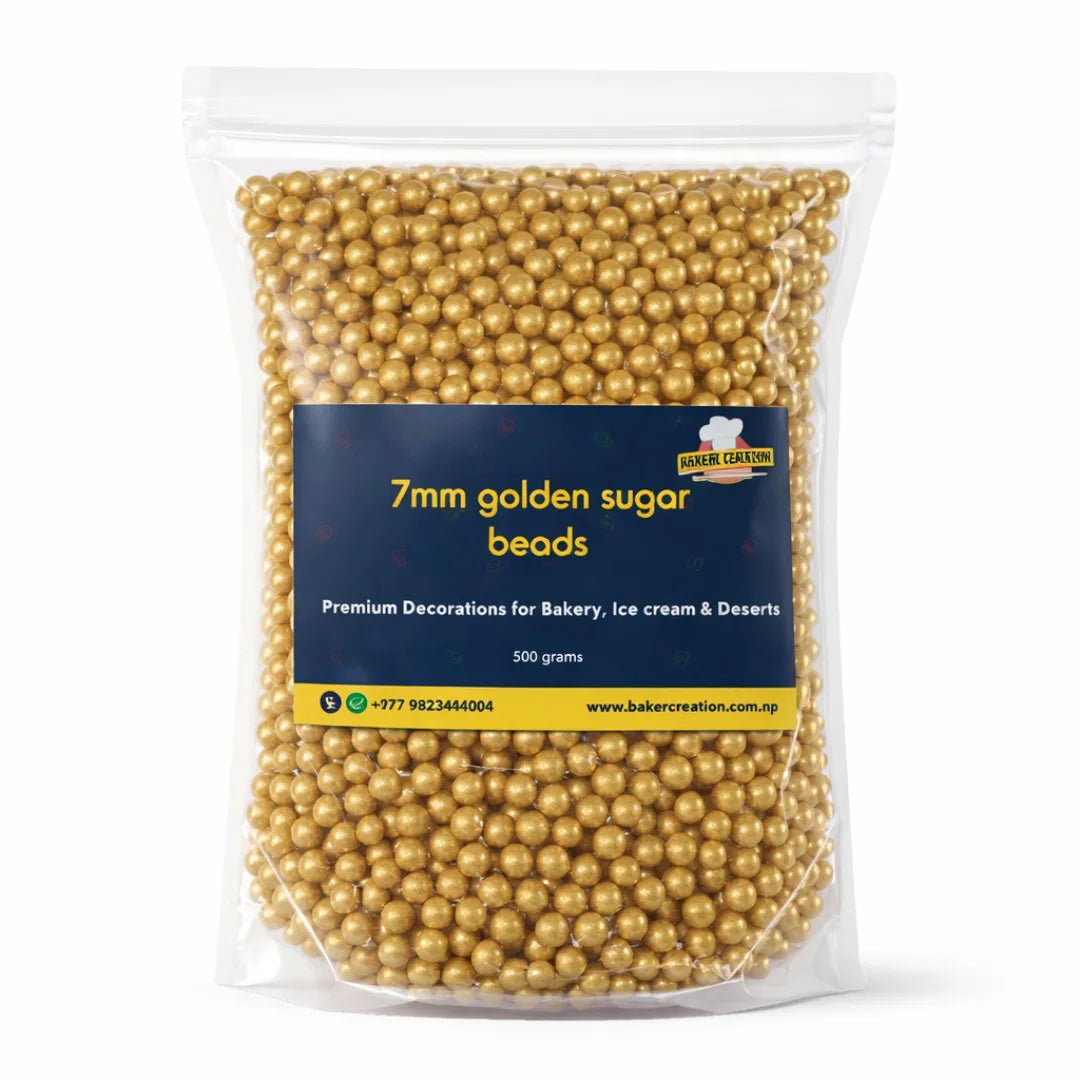Baker's Creation Cake Sprinkles Gold Sugar Beads (7 mm)