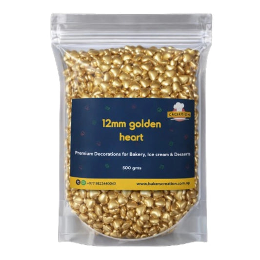 Baker's Creation Cake Sprinkles Golden Heart (12 mm)
