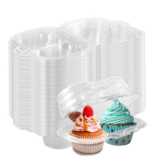 Plastic Cup Cake Box (2 Cavity)