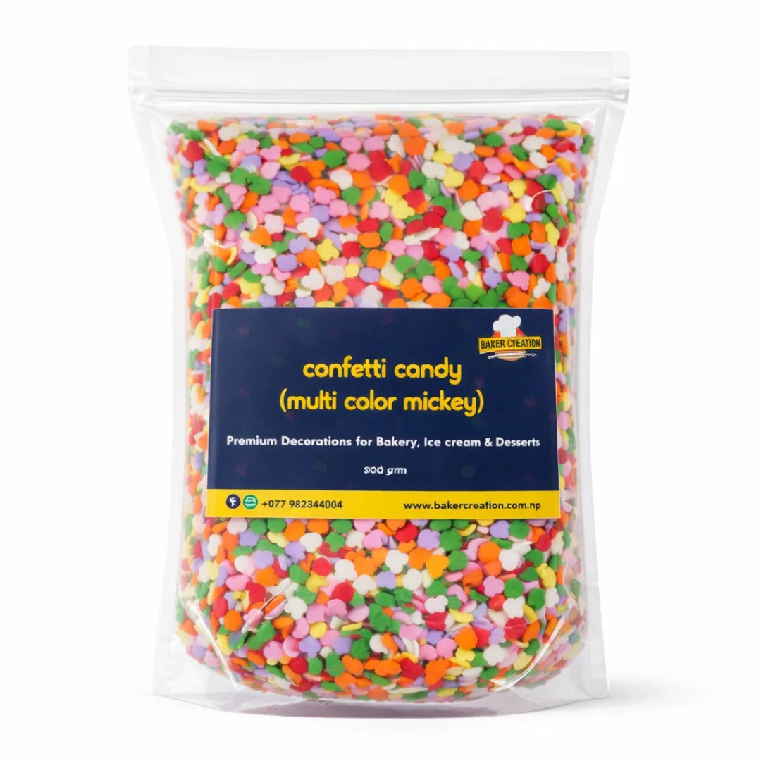 Baker's Creation Cake Sprinkles Multicolour Micky Confetti Candy (500 g)