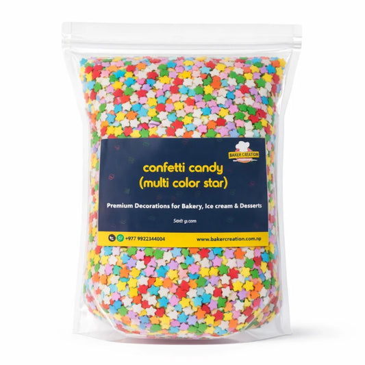 Baker's Creation Cake Sprinkles Multicolour Star Confetti Candy (500 g)
