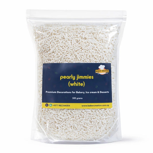 Baker's Creation Cake Sprinkles Pearly White Jimmies (500 g)