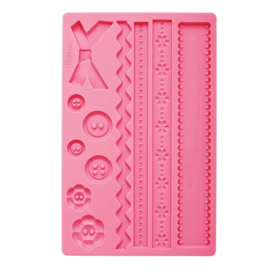 Silicon Button With Pink Rope