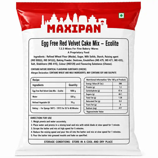 Maxipan Egg-Free Red Velvet Cake Mix Ecolite