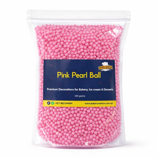 Baker's Creation Cake Sprinkles Pink Pearl Ball (4 mm)