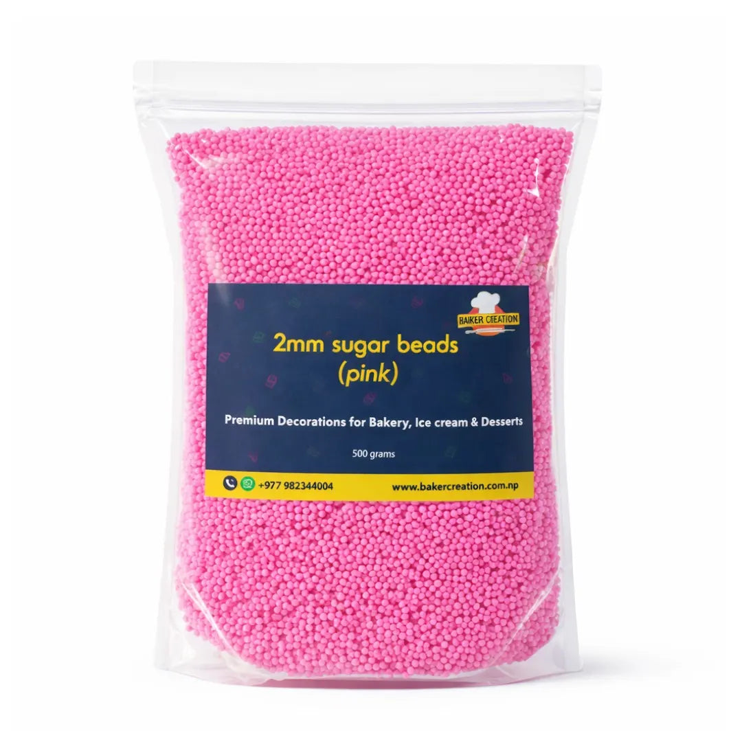 Baker's Creation Cake Sprinkles Pink Sugar Beads (2 mm)