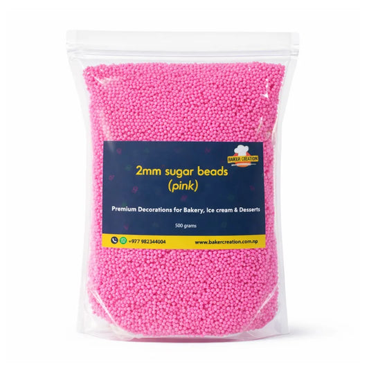 Baker's Creation Cake Sprinkles Pink Sugar Beads (2 mm)