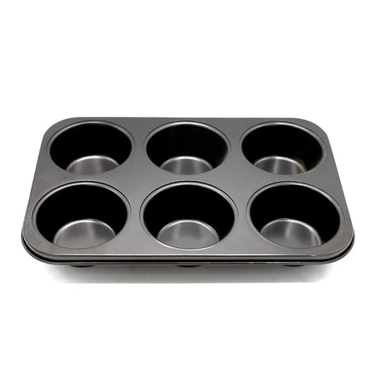 Teflon Muffin Mould Black (6 Cavity)