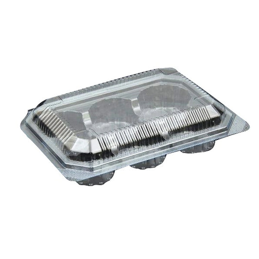 Big Plastic Cup Cake Box (6 Cavity)