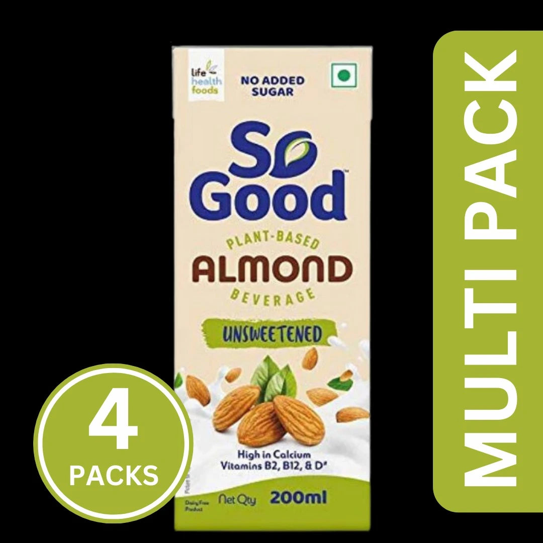 So Good Almond Unsweetened (200 ml) (Pack Of 4)
