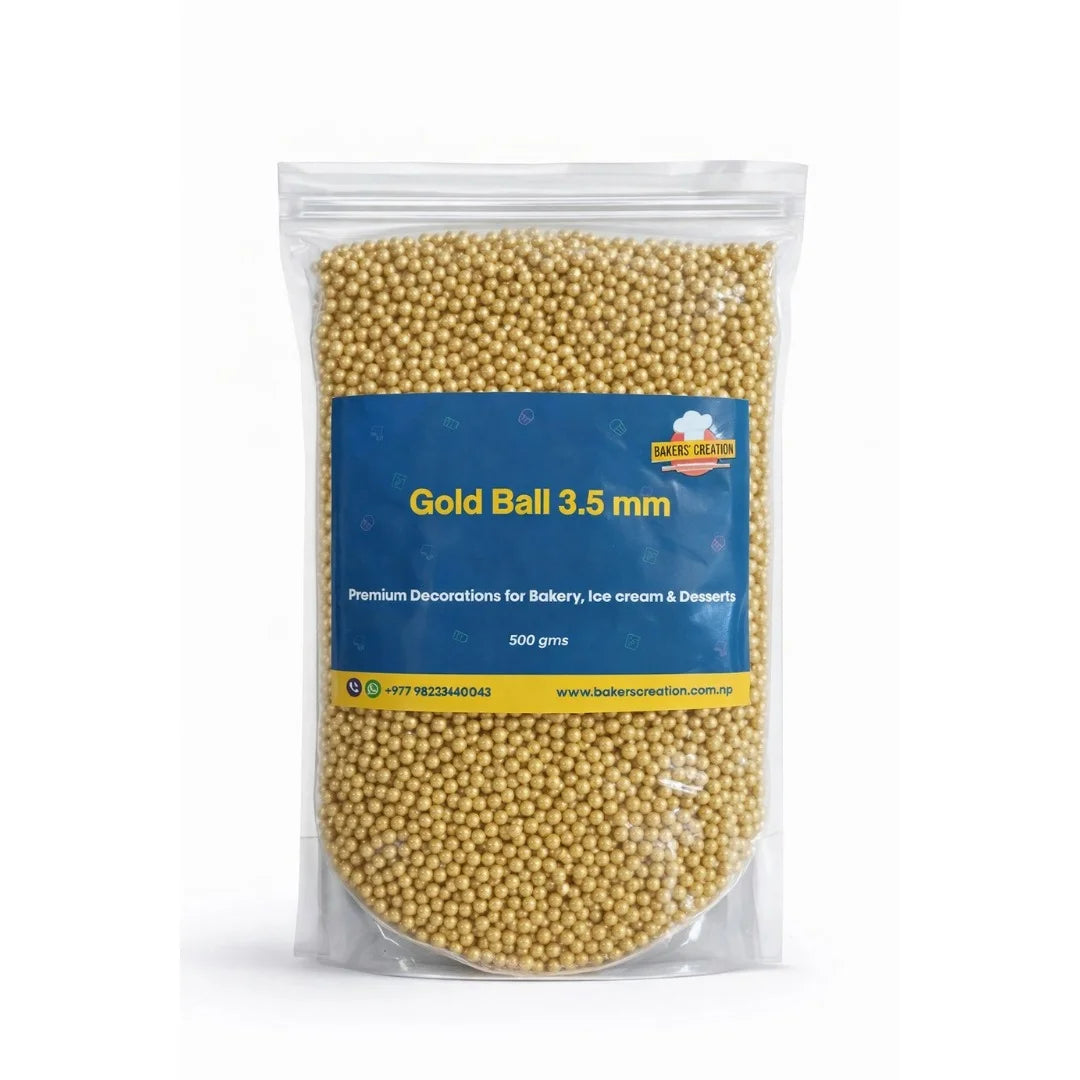 Baker's Creation Golden Ball Sprinkle (3.5 mm)
