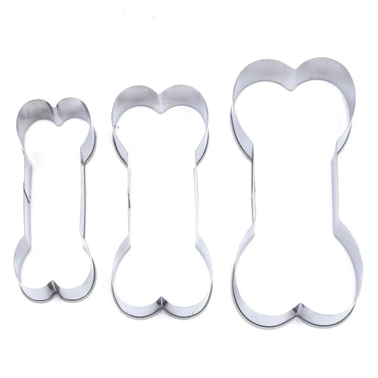 Bone Shaped Stainless Steel Cookies Molds (3 pcs set)