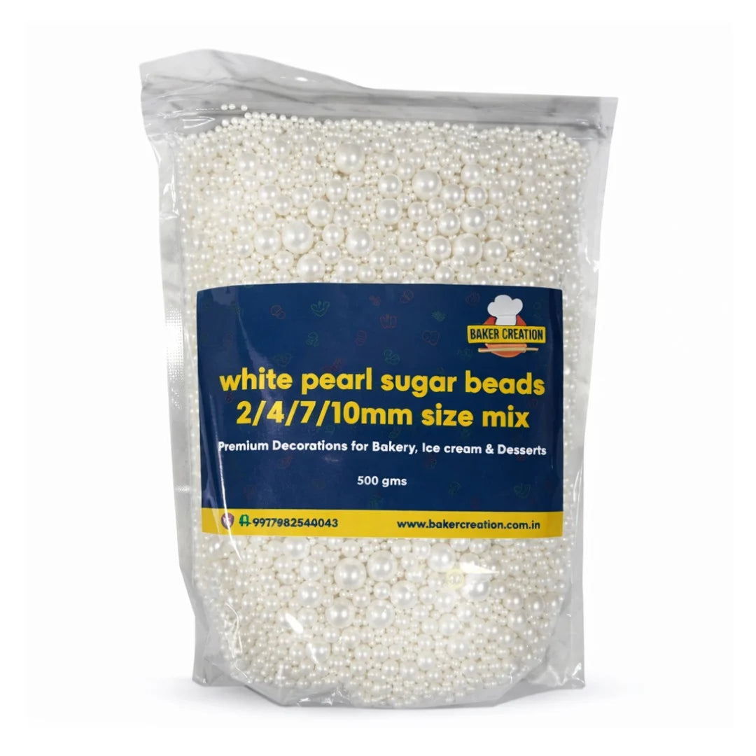 Baker's Creation White Pearl Sugar Beads (500 g)