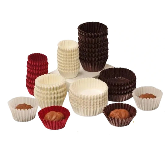 Chocolate Lining Paper Cup in White, Black, and Golden (200 pcs)