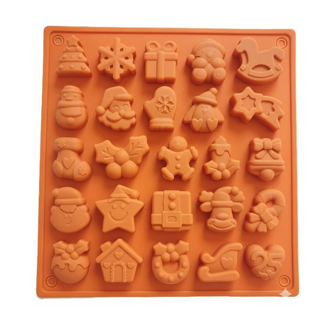 Christmas Theme Silicon Chocolate Mould (25 Cavity)