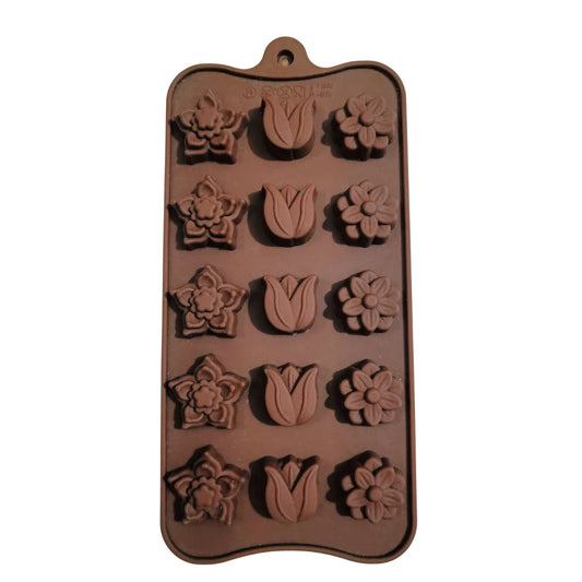 Flower Shape Silicon Chocolate Mould (15 Cavity)