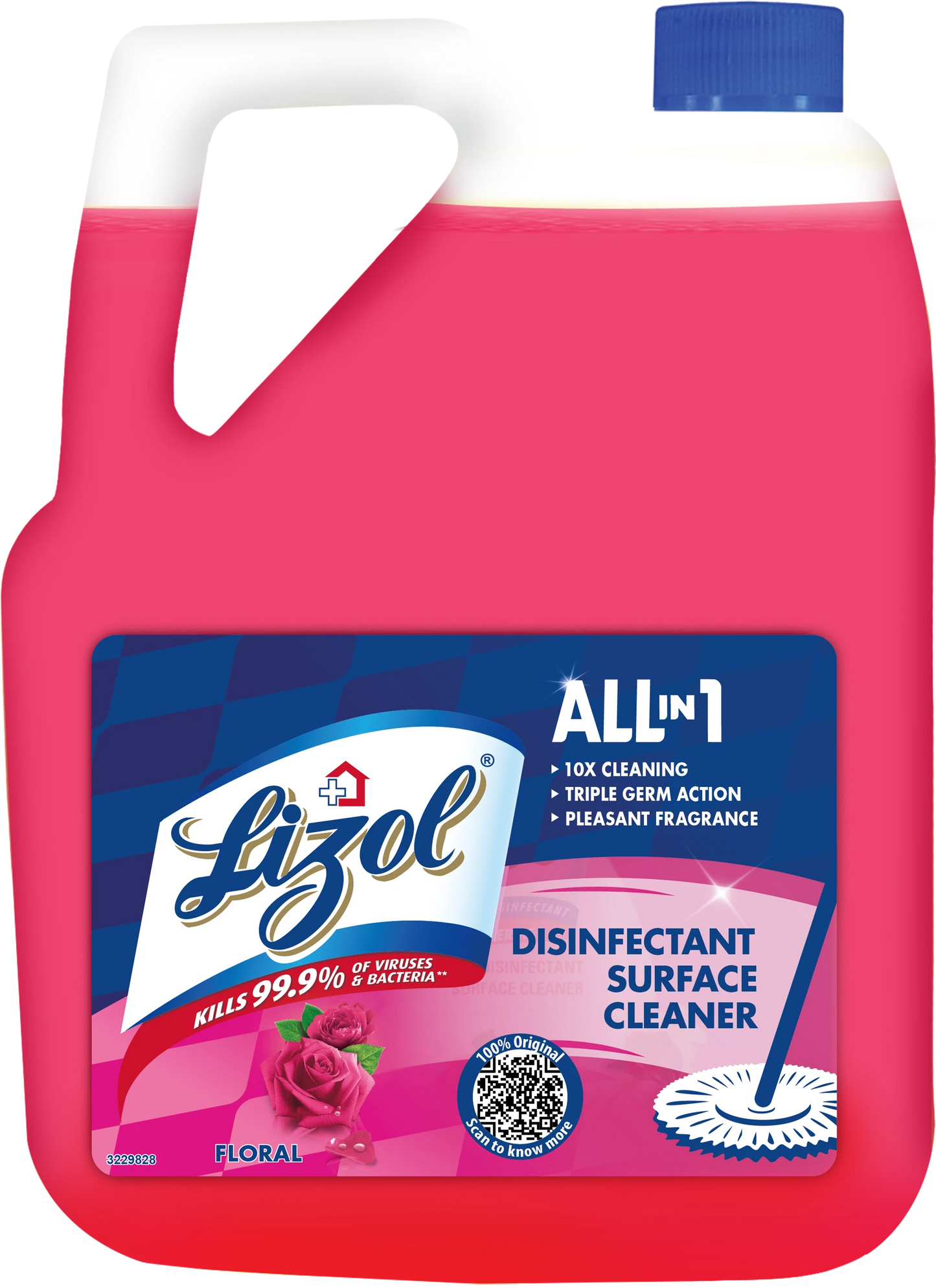 Mopping floor with Lizol Floral disinfectant cleaner kills germs and bacteria Kathmandu
