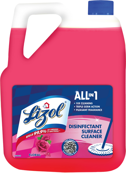 Mopping floor with Lizol Floral disinfectant cleaner kills germs and bacteria Kathmandu