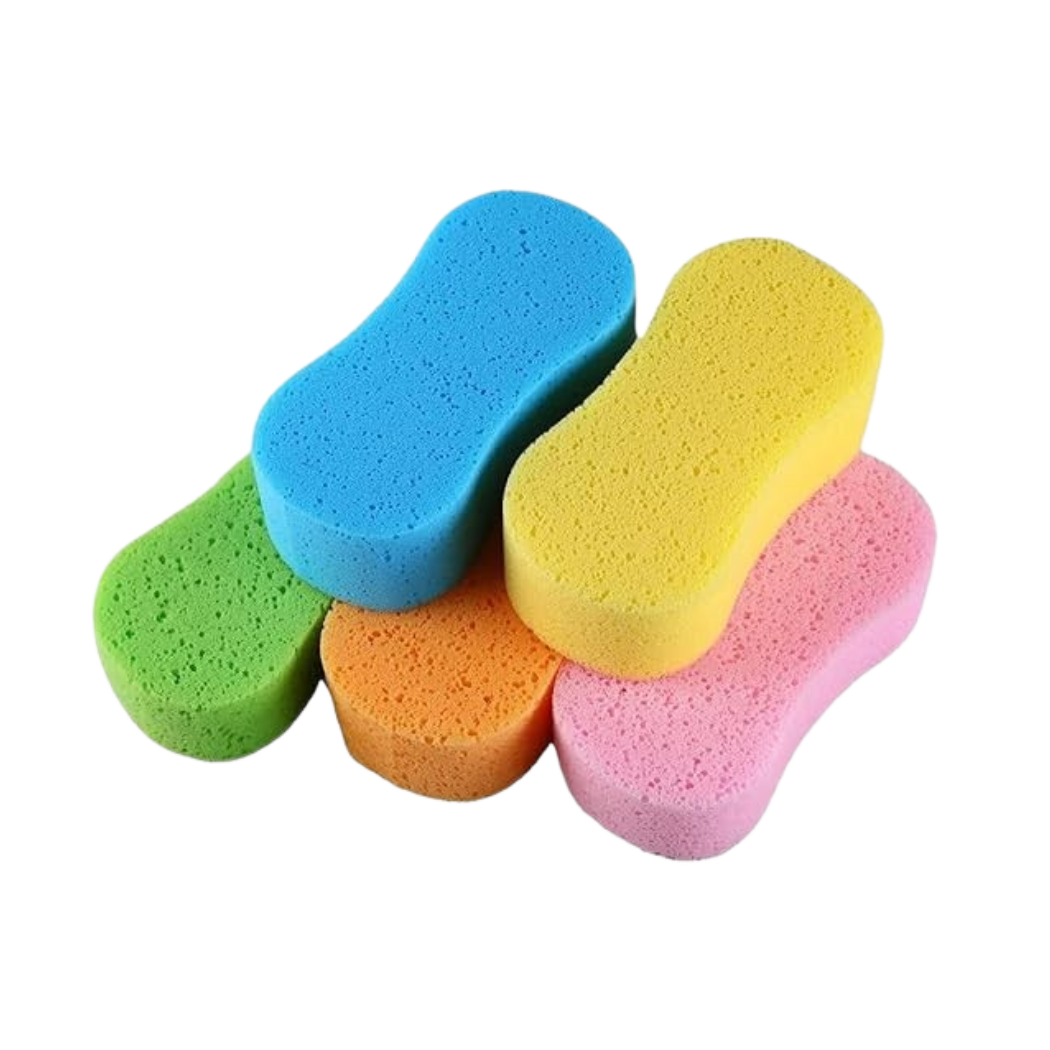 Cleaning sponge ultra with scrubbing surface and absorbent body for washing dishes pots pans and cleaning kitchen surfaces