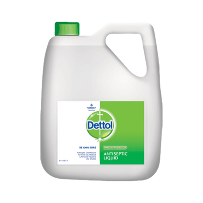 Dettol Antiseptic Liquid 5 Liter - Trusted brand kills 100 germs, COVID-19 proven, wound care protection for hospitals, clinics, homes in Nepal. Medical-grade antiseptic disinfectant. Wholesale supplier Rajdhani Trade Hub Kathmandu.