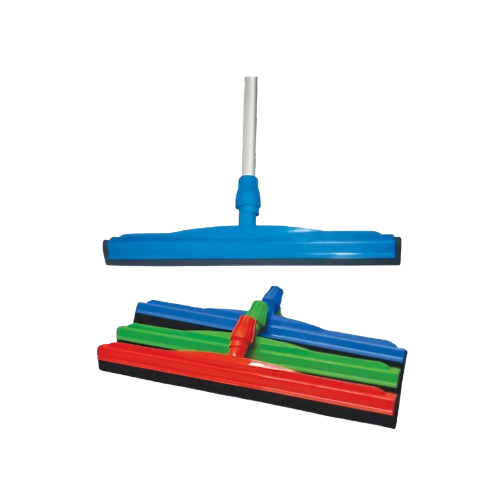 Double blade floor wiper two rubber squeegee blades