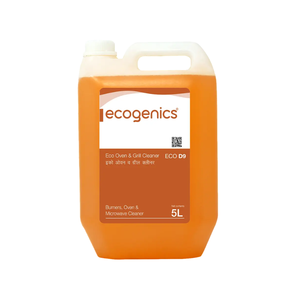 Ecogenics ECO D9 Oven and Grill Degreaser 5L bottle for commercial kitchens, restaurants, hotels, bakeries in Nepal - professional grease and carbon removal