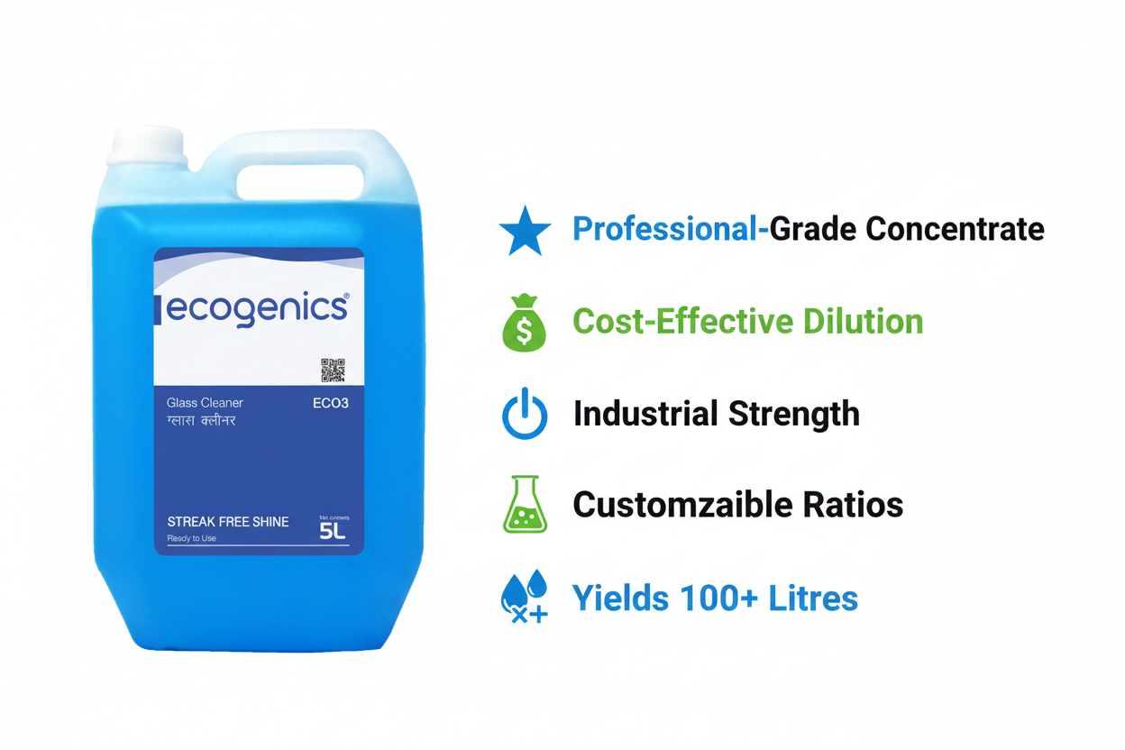 Ecogenics Concentrate Glass Cleaner 5L - Professional Grade | Wholesale Nepal
