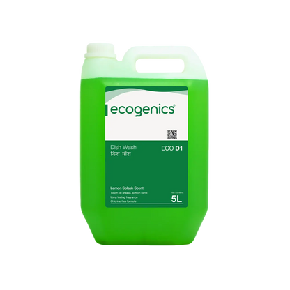Ecogenics dish wash liquid 5L lemon fresh grease remover hotels restaurants Nepal food safe