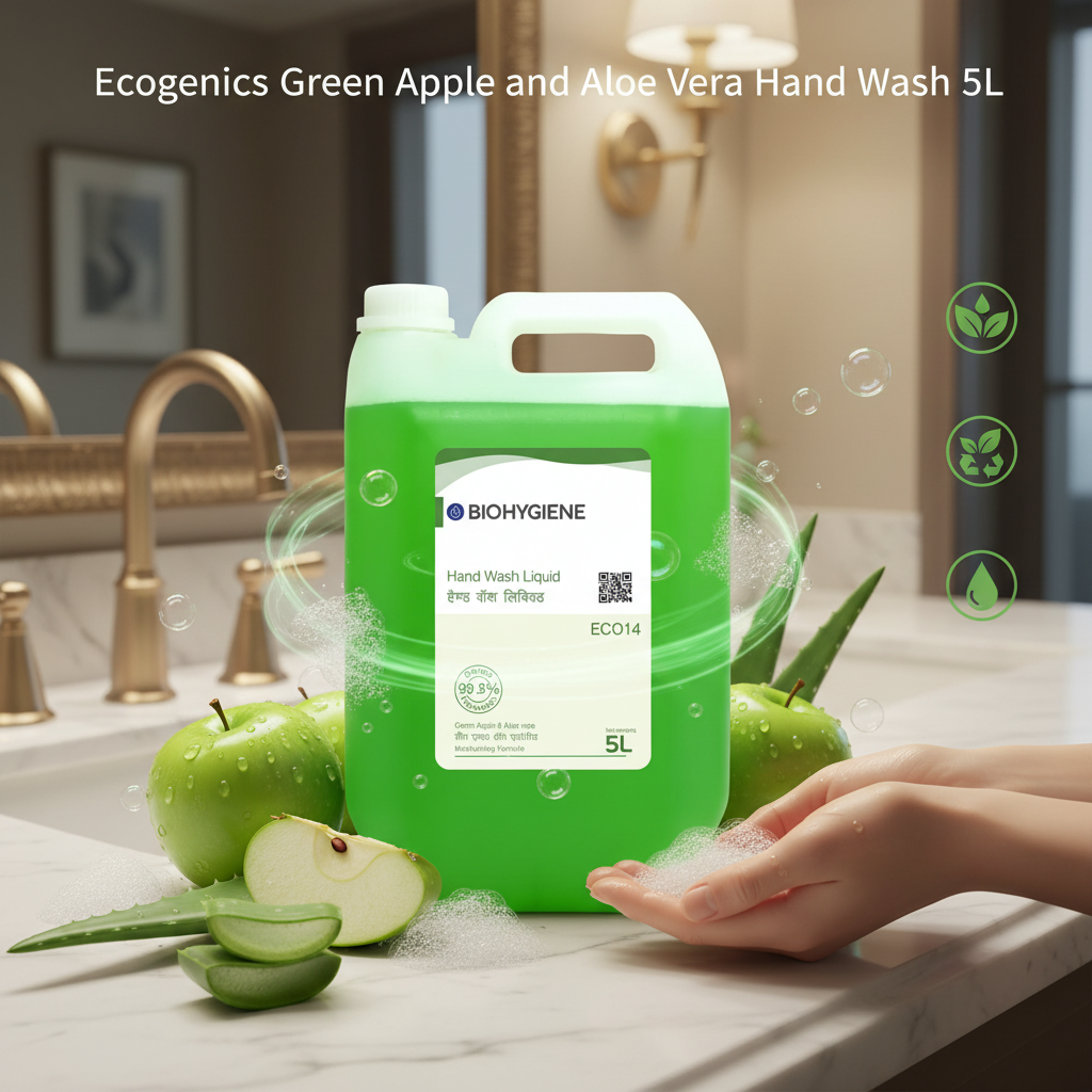  Ecogenics Hand Wash Liquid 5 liter Green Apple and Aloe Vera eco friendly pH balanced hand soap for hotels restaurants offices Nepal wholesale Kathmandu