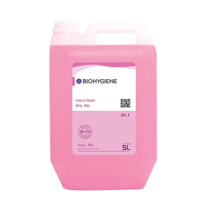 Ecogenics Rose Hand Wash 5 liter container with natural rose extract gentle moisturizing liquid hand soap commercial use Nepal wholesale Kathmandu