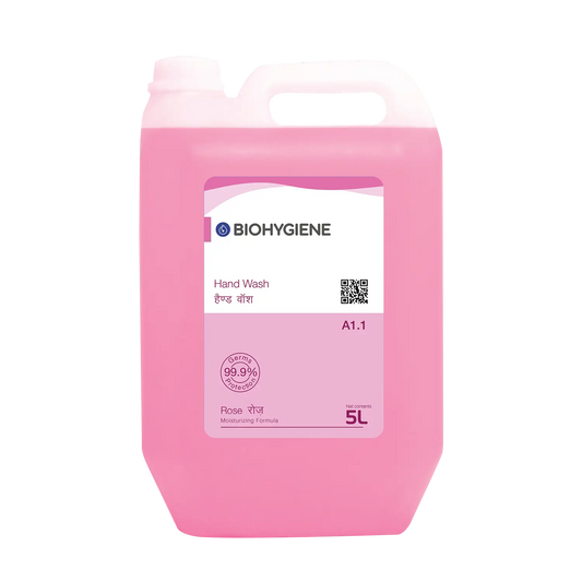 Ecogenics Rose Hand Wash 5 liter container with natural rose extract gentle moisturizing liquid hand soap commercial use Nepal wholesale Kathmandu