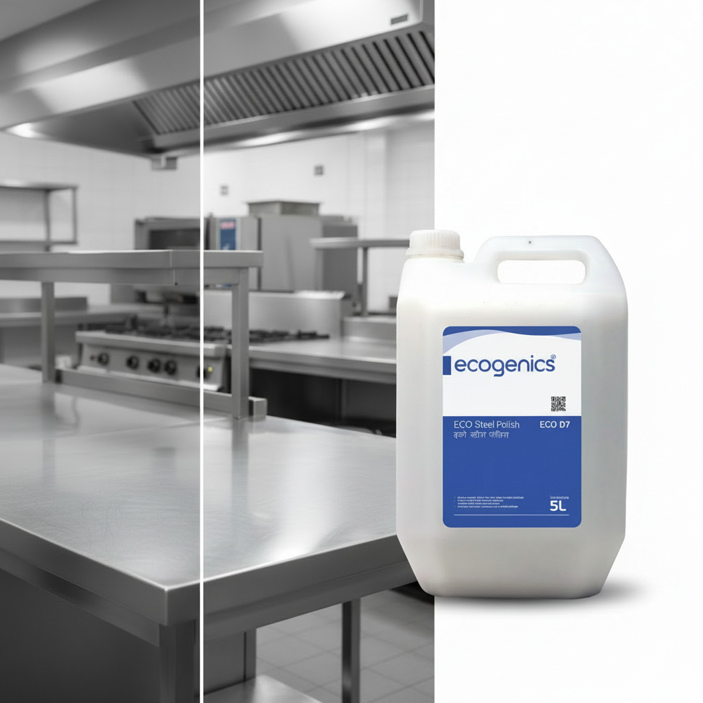 Ecogenics Steel Polish 5 liter container for stainless steel tables fixtures and fittings professional commercial use Nepal wholesale Kathmandu