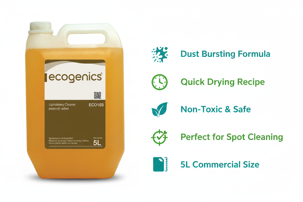 Ecogenics upholstery cleaner 5L dust bursting formula quick dry carpet fabric hotels Nepal