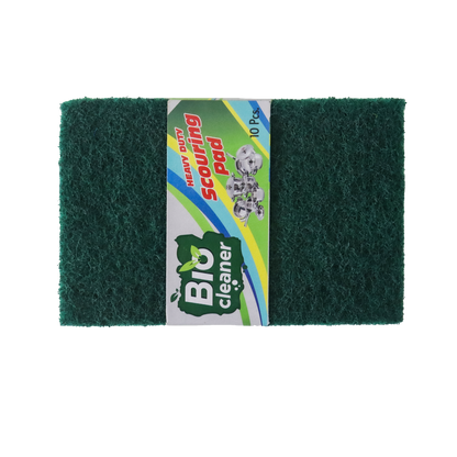 Close-up view of green scrubbing pad showing texture designed for effective cleaning without scratching cookware and surfaces