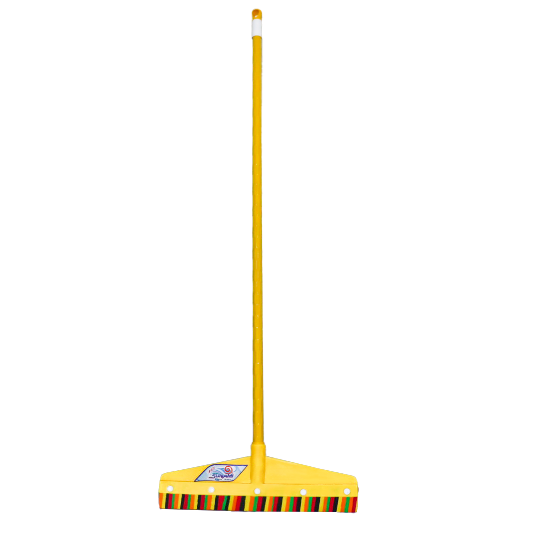 Heavy duty floor wiper rubber squeegee blade pushing water wet floor drying hotel commercial cleaning Kathmandu Nepal