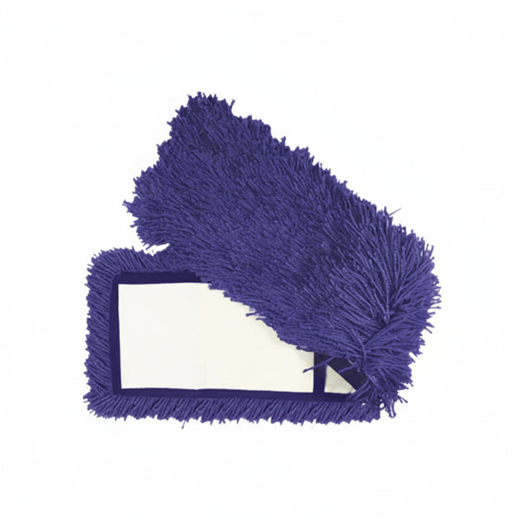 Blue feather duster on a white background