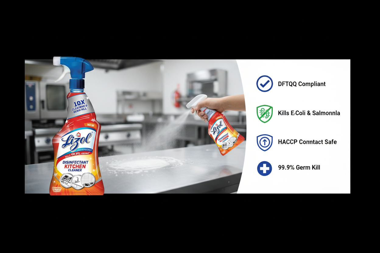 Lizol Kitchen Disinfectant Cleaner - DFTQC Compliant | Food Safe Nepal