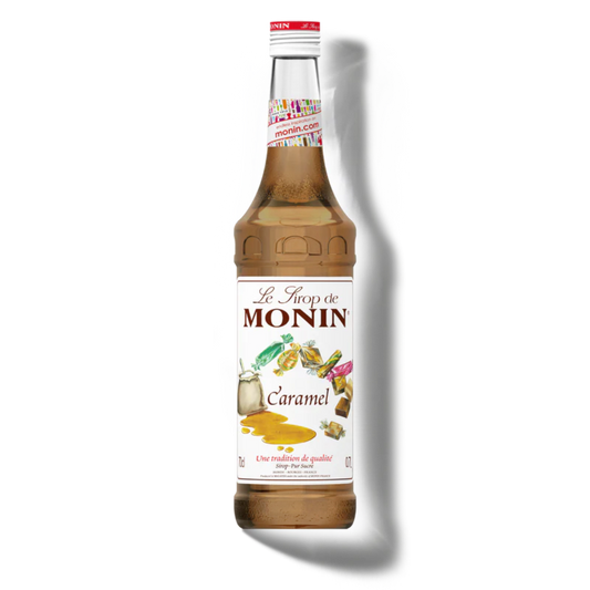 Monin Caramel Syrup 1L glass bottle rich golden amber caramel premium French syrup caramel macchiato latte coffee drinks dessert beverages Nepal wholesale Kathmandu HORECA coffee shops cafes barista