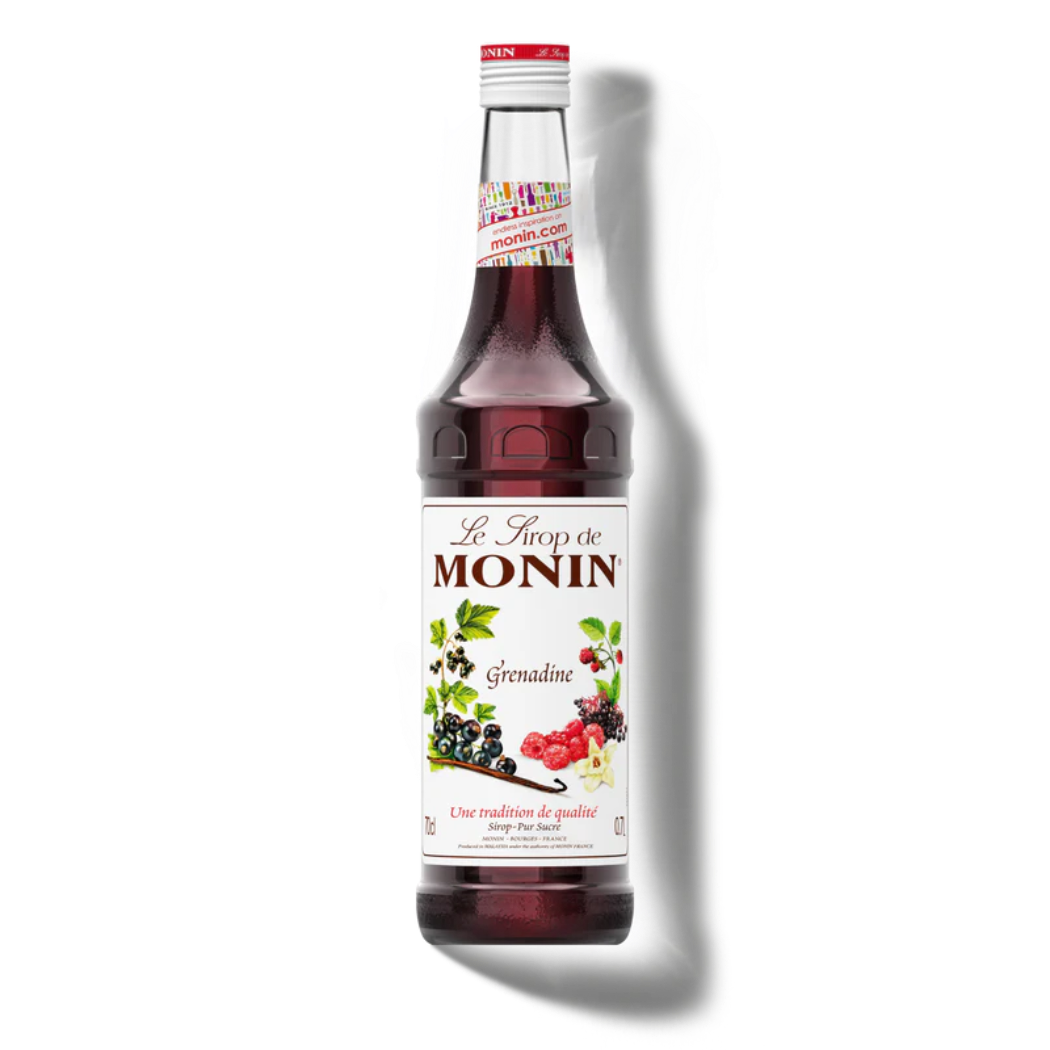 Monin Grenadine Syrup 1L glass bottle vibrant deep red pomegranate blackcurrant raspberry premium French syrup Tequila Sunrise Shirley Temple cocktails mocktails bar essential Nepal wholesale Kathmandu HORECA bars restaurants