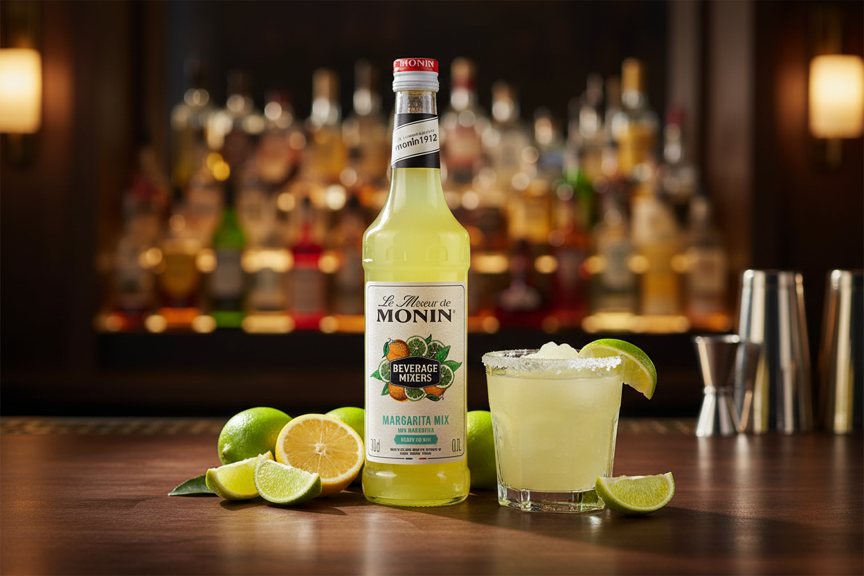  Monin Margarita Mix 700ml glass bottle natural citrus green concentrate Persian limes zesty lemons organic agave nectar premium French cocktail mix frozen on-the-rocks margaritas Nepal wholesale Kathmandu HORECA bars restaurants nightclubs
